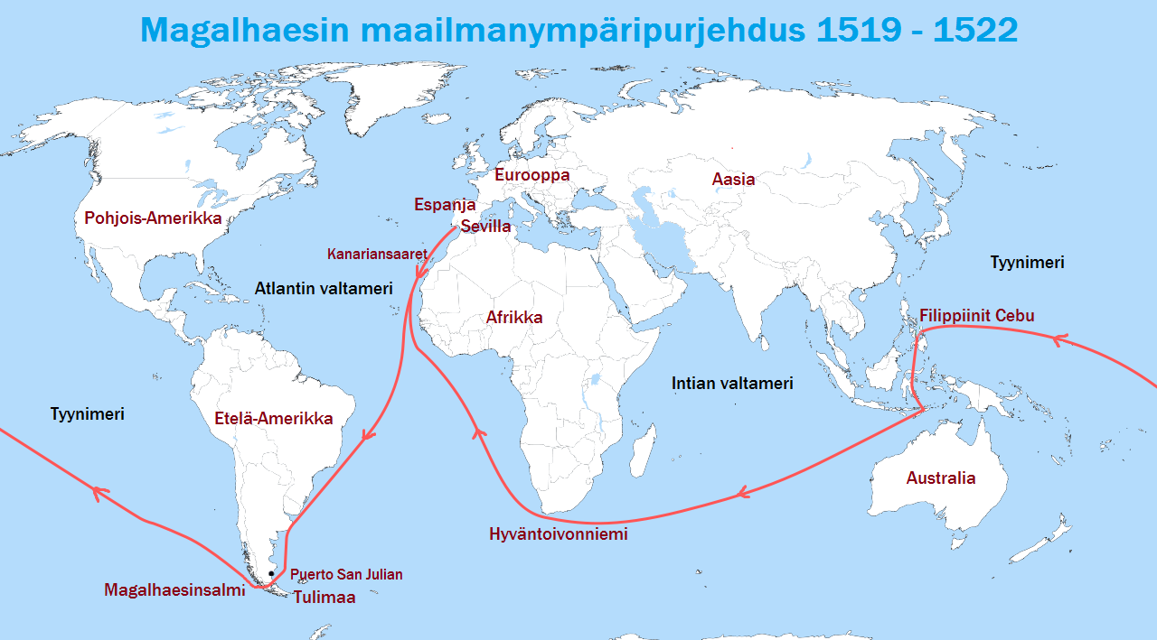 Ensimmäinen maailmanympäripurjehdus 1519 - 1522