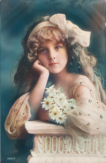 Tyttö vintage-kuvassa